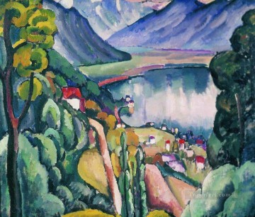 Paisajes Painting - lago de ginebra 1914 Ilya Mashkov paisaje montañas